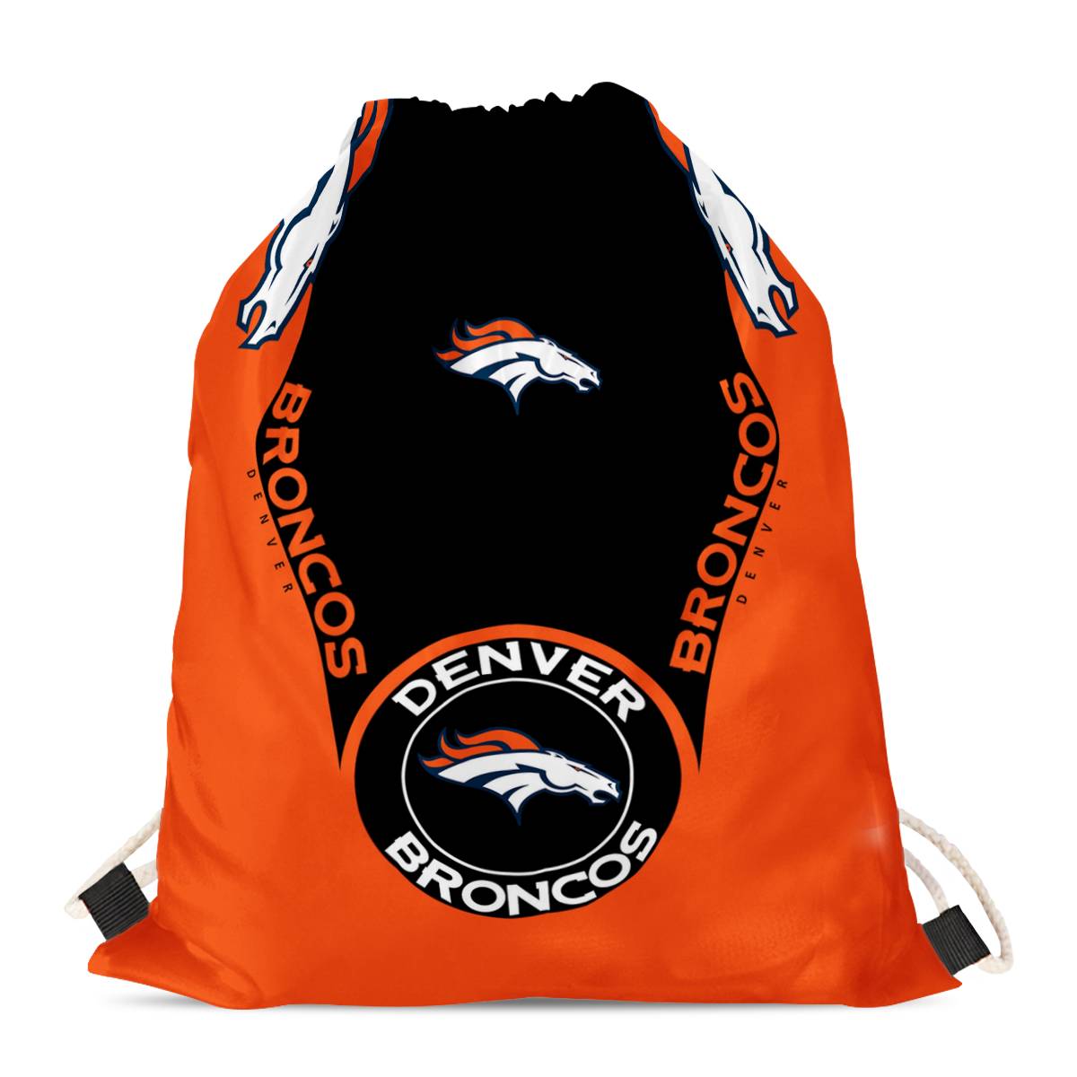 Denver Broncos Drawstring Backpack sack / Gym bag 18" x 14" 001